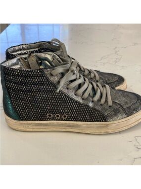 P448 Metallic Black High-Top Sneakers